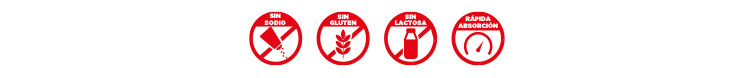 Sin Sodio. Sin Gluten. Sin Lactosa. Rpida Absorcin.