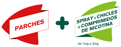 Parches + Spray o Chicles o Comprimidos de nicotina de 1mg o 2mg